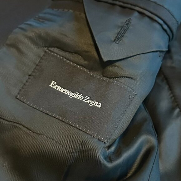 Ermenegildo Zegna Black Button-Down Blazer Jacket Sport Coat Classic Size 54R - Picture 13 of 15
